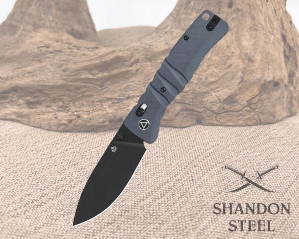 QSP Ripley Glyde Lock Folding Knife Black 14C28N Blade Gray G10 Handle QS160-B2 QSP Ripley Glyde Lock Folding Knife Black 14C28N Blade Gray G10 Handle QS160-B2