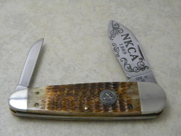 Case USA 1989 NKCA ROG 62070 SS Rogers Bone Large Sleeveboard Club Knife Case USA 1989 NKCA ROG 62070 SS Rogers Bone Large Sleeveboard Club Knife