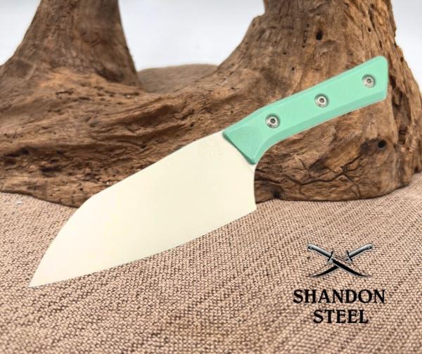 Microtech Santoku 6" Caribbean Blue G-10 Handle w/ Stonewash M390MK 3200-10CA Microtech Santoku 6" Caribbean Blue G-10 Handle w/ Stonewash M390MK 3200-10CA