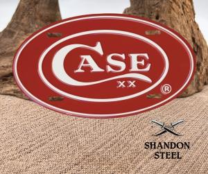 Case XX Red Oval Embossed 95% Recycled Aluminum 7"x12" Oval License Plate 52441