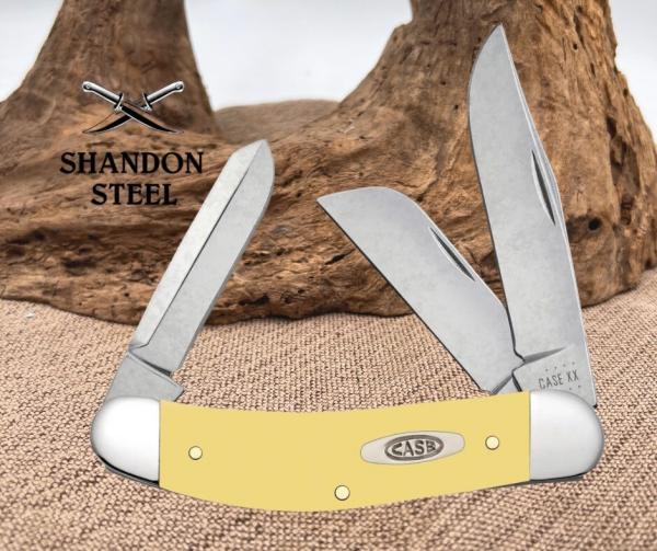 Case XX Knives USA Sowbelly Yellow Delrin Synthetic CS Steel 30118 Pocket Knife Case XX Knives USA Sowbelly Yellow Delrin Synthetic CS Steel 30118 Pocket Knife