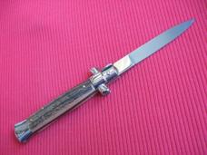 New Old Stock ITALY INOX 8" Stag ITALIAN STILETTO Knife