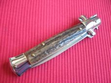New Old Stock ITALY INOX 8" Stag ITALIAN STILETTO Knife