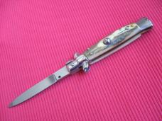 New Old Stock ITALY INOX 8" Stag ITALIAN STILETTO Knife