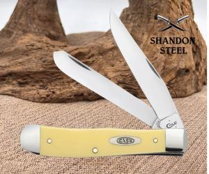 Case XX Knives USA Trapper Yellow Synthetic Carbon Steel Pocket Knife 00161