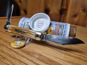Great Eastern Cutlery GEC 681221, Cowhide Jig Bone White Owl Knife, Northfield UN-X-LD, New in Tube.