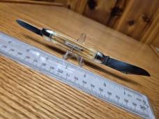 Great Eastern Cutlery GEC 681221, Cowhide Jig Bone White Owl Knife, Northfield UN-X-LD, New in Tube.