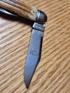 Great Eastern Cutlery GEC 681221, Cowhide Jig Bone White Owl Knife, Northfield UN-X-LD, New in Tube.