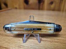 Great Eastern Cutlery GEC 681221, Cowhide Jig Bone White Owl Knife, Northfield UN-X-LD, New in Tube.