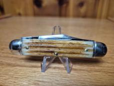 Great Eastern Cutlery GEC 681221, Cowhide Jig Bone White Owl Knife, Northfield UN-X-LD, New in Tube.