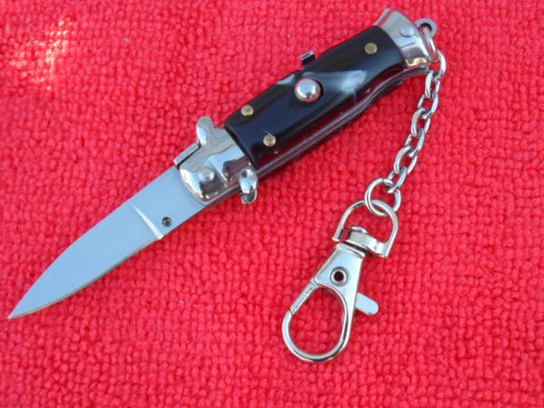 New 3-3/4" "Corpo-di-Vespa" Wasp Blackhorn Stiletto keychain Switchblade Knife 