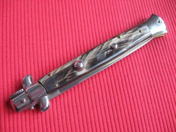 Vintage 11" Unique Horn ITALIAN STILETTO Switchblade Knife