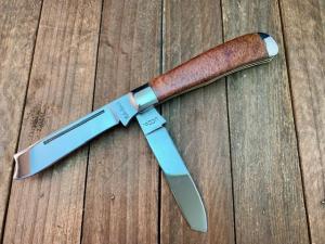 Kabar Razor Mini Trapper Quince Burl Wood 1989