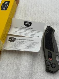 Buck Impact Push Button Auto Knife 0898GRS Sliding Safety Lock New In Box Made In USA Discontinued