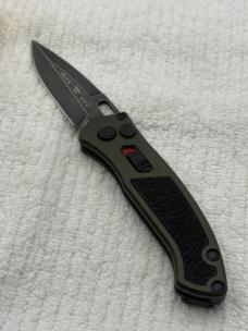 Buck Impact Push Button Auto Knife 0898GRS Sliding Safety Lock New In Box Made In USA Discontinued
