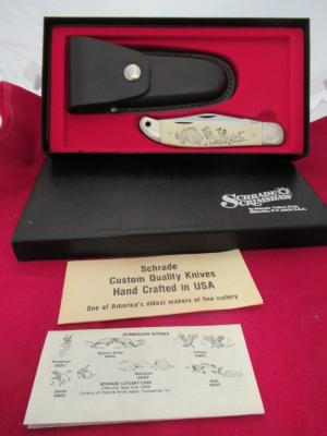 Schrade Scrimshaw Folding Hunter Model SC-508