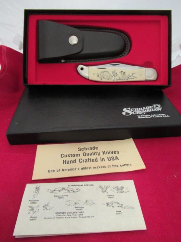 Schrade Scrimshaw Folding Hunter Model SC-508 Schrade Scrimshaw Folding Hunter Model SC-508