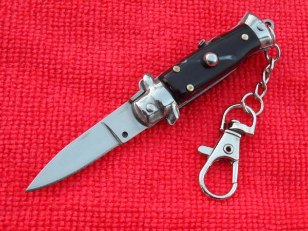 New 3-3/4" "Corpo-di-Vespa" Wasp Blackhorn Stiletto keychain Switchblade Knife II