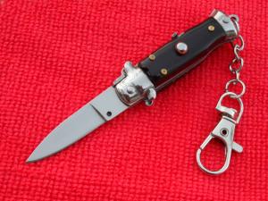 New 3-3/4" "Corpo-di-Vespa" Wasp Blackhorn Stiletto keychain Switchblade Knife III