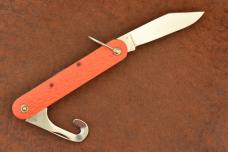 VINTAGE CAMILLUS NEW YORK USA 1950-1970s ORANGE PARATROOPERS SWITCH BLADE KNIFE (26828)