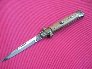 Older 9" TULIP WOOD Bayonet BLADE ITALIAN STILETTO Knife - NOS