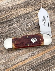GEC NORTHFIELD 362112EO ANTIQUE AMBER JIGGED BONE SUNFISH 1095 CARBON STEEL KNIVE 