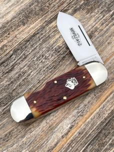 GEC NORTHFIELD 362112EO ANTIQUE AMBER JIGGED BONE SUNFISH 1095 CARBON STEEL KNIVE 