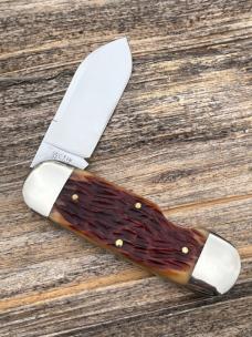 GEC NORTHFIELD 362112EO ANTIQUE AMBER JIGGED BONE SUNFISH 1095 CARBON STEEL KNIVE 