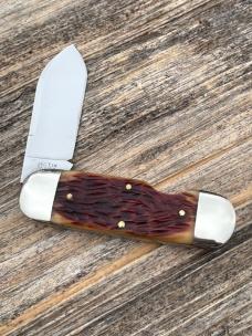 GEC NORTHFIELD 362112EO ANTIQUE AMBER JIGGED BONE SUNFISH 1095 CARBON STEEL KNIVE 