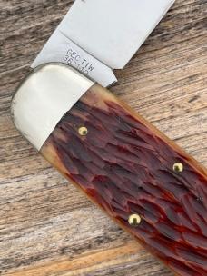 GEC NORTHFIELD 362112EO ANTIQUE AMBER JIGGED BONE SUNFISH 1095 CARBON STEEL KNIVE 