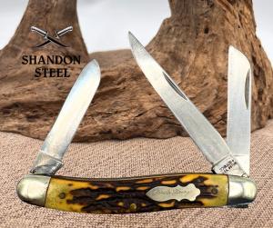 Uncle Henry 897 UH 3 Blade Stockman Folding Stagalon Pocket Knife USA (1)
