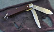 Boker USA Mint NOS Tree Logo With 9229 Brown Saw Cut Delrin 2 Blade 2nd Blade Liner Lock Bail