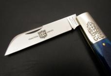 Great Eastern Cutlery #86 Boom Town Barlow Navy Blue Sawcut Bone GEC 863125SS