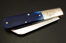 Great Eastern Cutlery #86 Boom Town Barlow Navy Blue Sawcut Bone GEC 863125SS