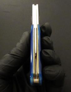 Great Eastern Cutlery #86 Boom Town Barlow Navy Blue Sawcut Bone GEC 863125SS