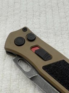 Buck Impact Push Button Auto Knife 0898BRS Sliding Safety Lock New In Box Made In USA Discontinued