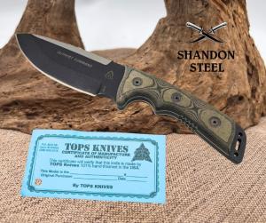 TOPS Knives USA Outpost Command Fixed Blade Bushcraft Knife w/ Micarta (100)
