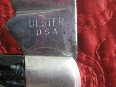 ULSTER "Hawk Bill" 1 blade knife Jigged Black scales.  Pat no. 18S