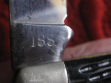 ULSTER "Hawk Bill" 1 blade knife Jigged Black scales.  Pat no. 18S