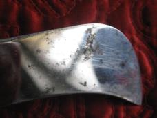 ULSTER "Hawk Bill" 1 blade knife Jigged Black scales.  Pat no. 18S