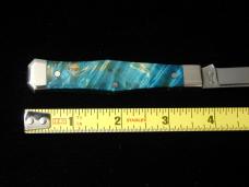 Titusville Cutlery Blue Box Elder Burl Wood Lexingtonian Coffin Jack Knife Rare 1 of 10 COA USA Made