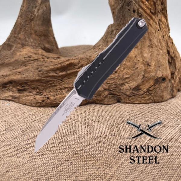 Microtech Cypher® II S/E Stonewash Partial Serrated (1241-11) Microtech Cypher® II S/E Stonewash Partial Serrated (1241-11)