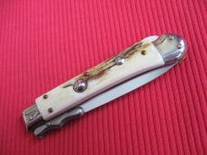 Italian MEDICI Stag Swing Guard STILETTO Switchblade Knife - New Old Stock!