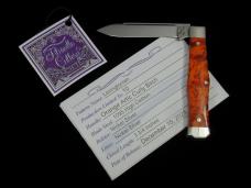 Titusville Cutlery Orange Arctic Birch Burl Wood Lexingtonian Coffin Jack Knife Rare 1 of 10 COA USA