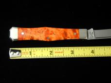 Titusville Cutlery Orange Arctic Birch Burl Wood Lexingtonian Coffin Jack Knife Rare 1 of 10 COA USA