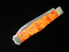 Titusville Cutlery Orange Arctic Birch Burl Wood Lexingtonian Coffin Jack Knife Rare 1 of 10 COA USA