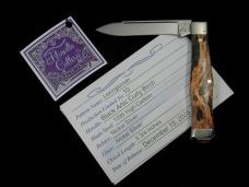 Titusville Cutlery Black Arctic Curly Birch Wood Lexingtonian Coffin Jack Knife Rare 1 of 10 COA USA