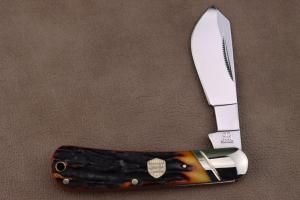 Rough Rider 1727 Cotton Sampler Folding Pocket Knife with Brown Stag Bone Handle