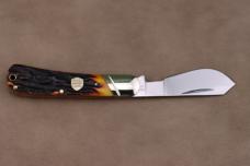 Rough Rider 1727 Cotton Sampler Folding Pocket Knife with Brown Stag Bone Handle
