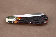 Rough Rider 1727 Cotton Sampler Folding Pocket Knife with Brown Stag Bone Handle